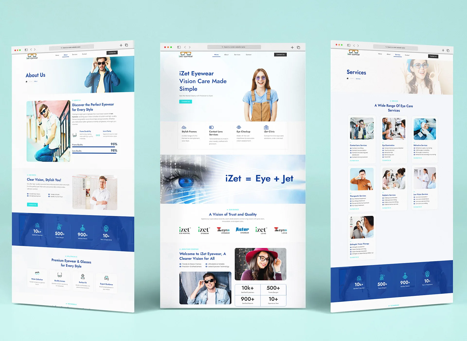 iZet Eyewear website preview