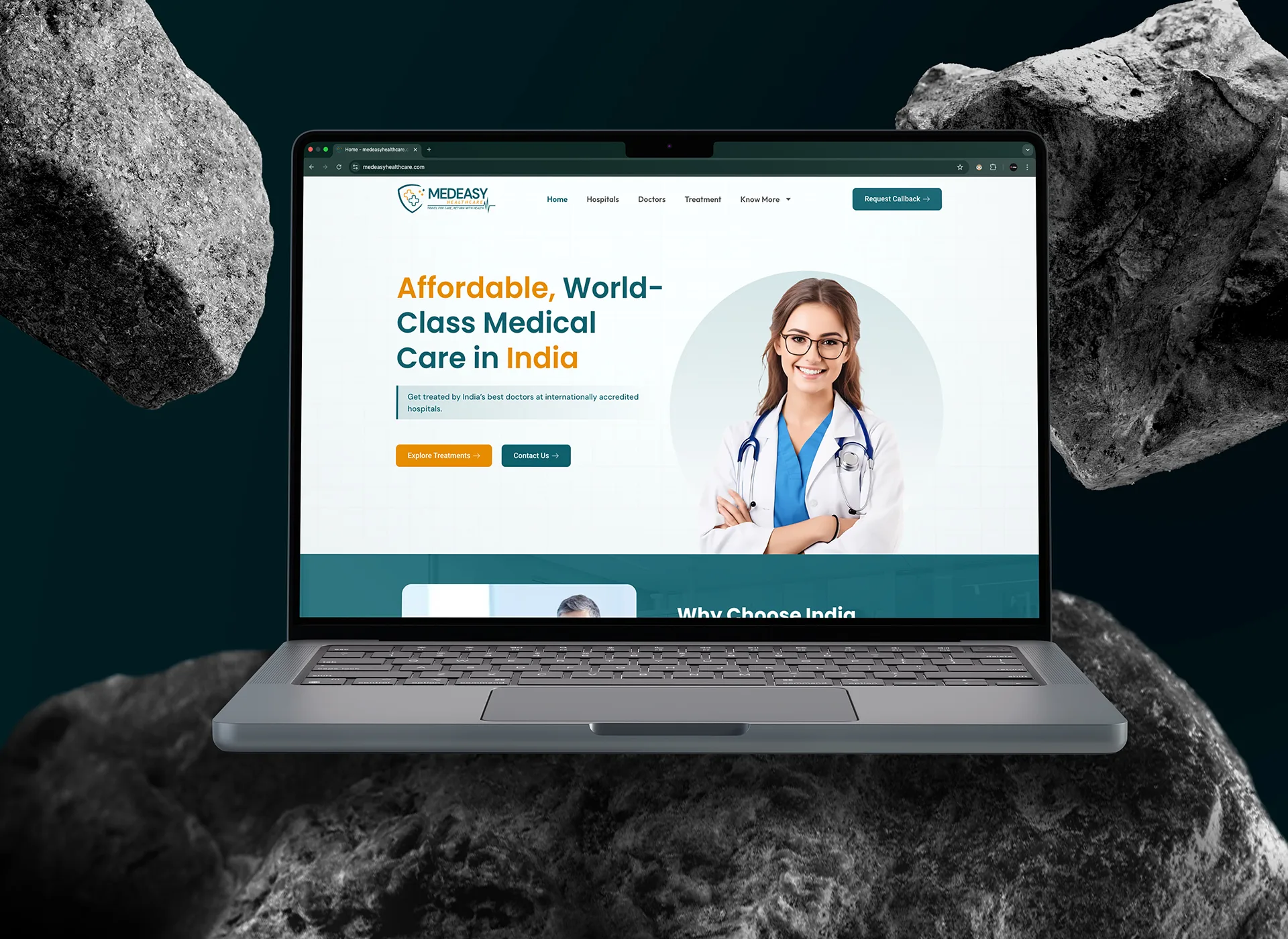 MedEasy Website Development portfolio Front page