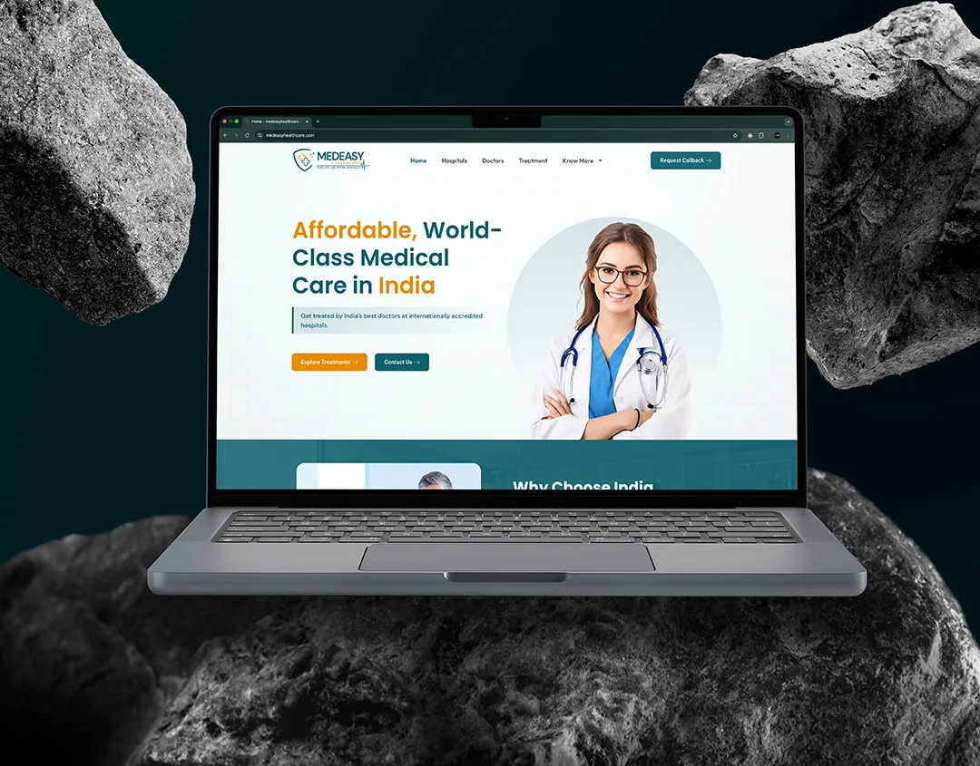 MedEasy Website Development portfolio Cover page
