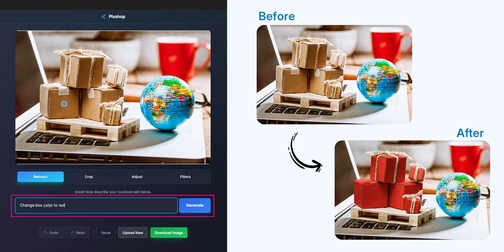 Google’s Pixshop AI box globe Preview 2
